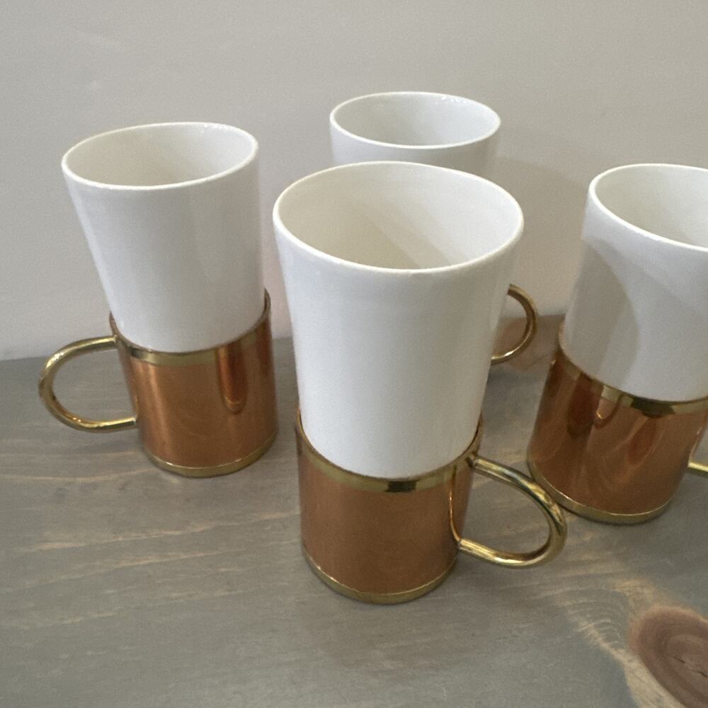 Baker Heart & Stuart Vintage Ceramic Tea Pot with Copper Cozy and 4 Mugs - Picture 4 of 14